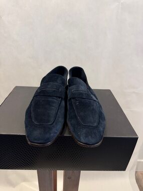 Zegna L’ Asola Navy Suede Loafers